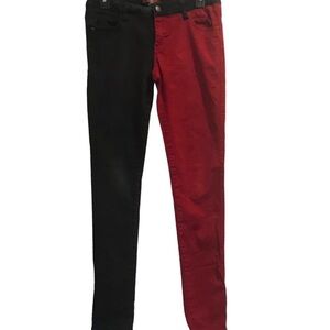 Royal Bones Daang Goodman Split Leg Red Black Harley Quinn Pants